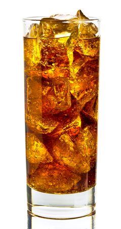 Close up view of the cola in glassの写真素材