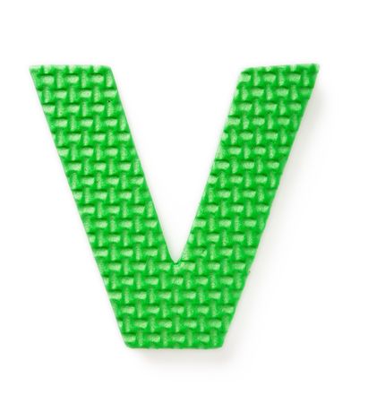 Letter V isolated on the white backgroundの写真素材