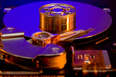 Close up view of the Detail of HDDの写真素材