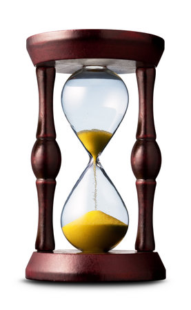 hourglass closeup shot (isolated - white background)