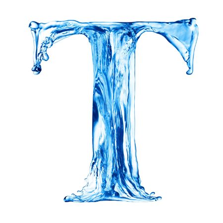 One letter of water alphabetの写真素材