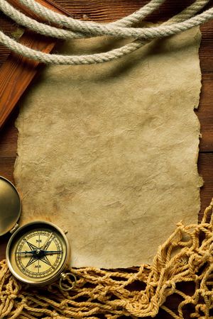 Close up view of the compass on old paperの写真素材