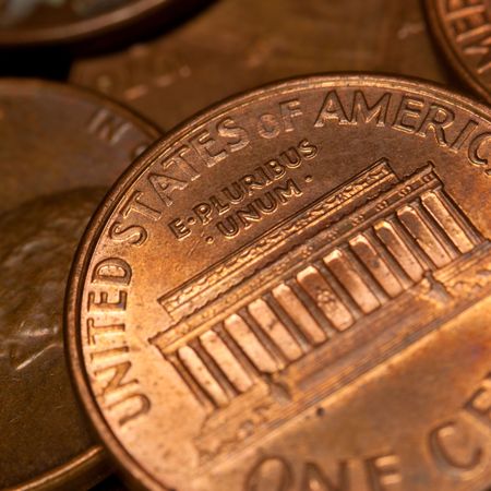 Close up view of the coins backgroundの写真素材