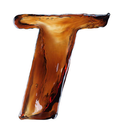 Splash of cola in the form of lettersの写真素材