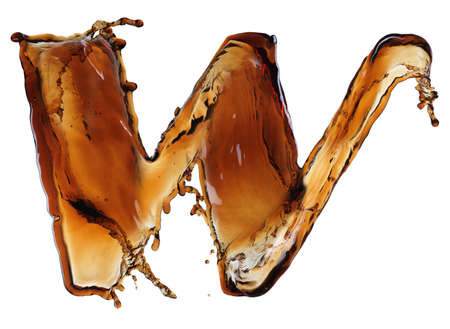 Splash of cola in the form of lettersの写真素材