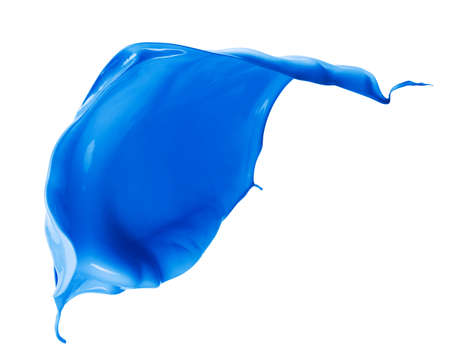 blue paint splash isolated on white background の写真素材