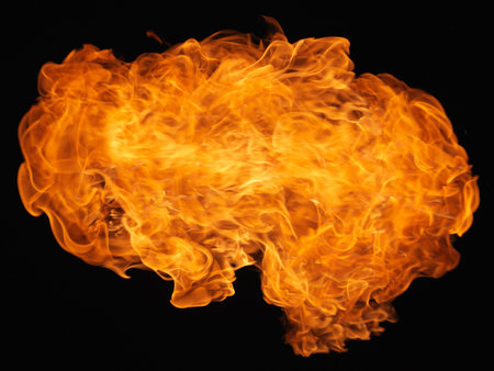 Burning flame or fire isolated on black background