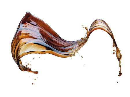 Cola splash isolated on whiteの写真素材