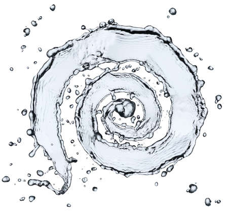 blue water splash isolated on white backgroundの写真素材