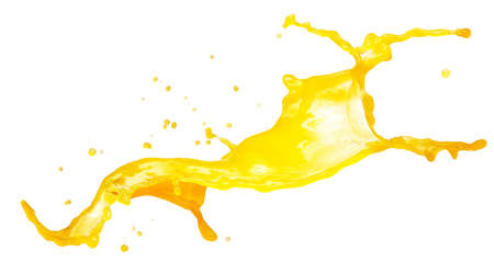 orange splash isolated on white backgroundの写真素材