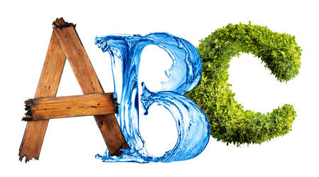 letters of different alphabets isolated on whiteの写真素材