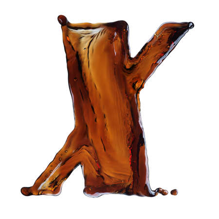 Splash of cola in the form of lettersの写真素材