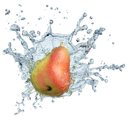 Juicy pear isolated on a white backgroundの写真素材