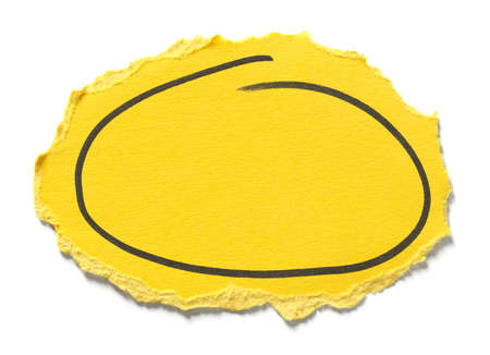 Close up view of torn piece of paper for mesageの写真素材