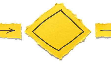 Close up view of torn piece of paper for mesageの写真素材