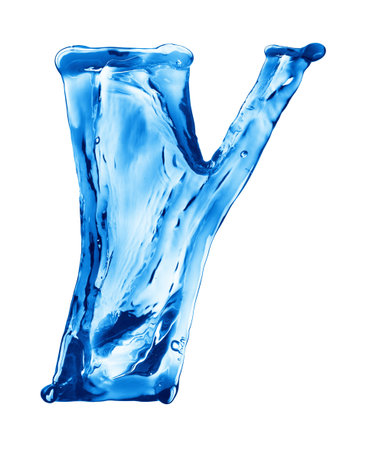 Splash of water in the form of lettersの写真素材