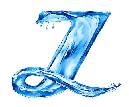 Splash of water in the form of lettersの写真素材