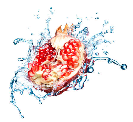 pomegranate isolated on white backgroundの写真素材