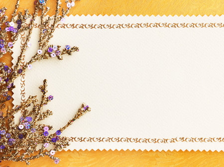 Christmas decoration. vintage background with space for text or image. の写真素材