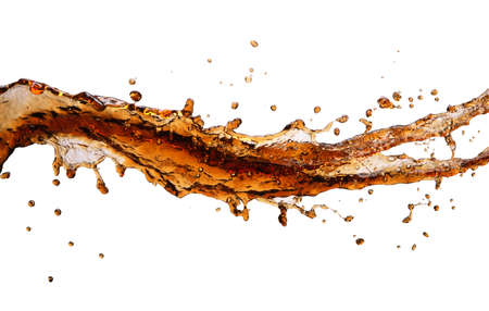 Cola splash isolated on whiteの写真素材