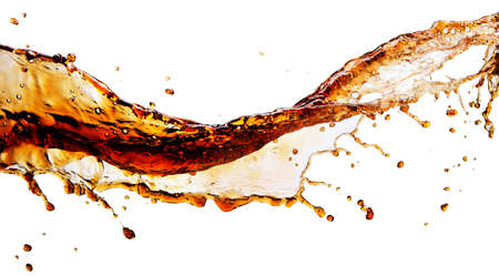 Cola splash isolated on whiteの写真素材