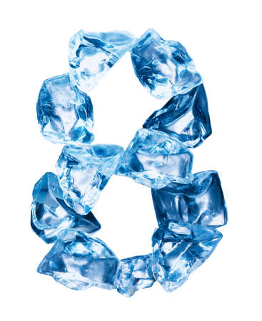 alphabet made out of ice isolated on whiteの写真素材