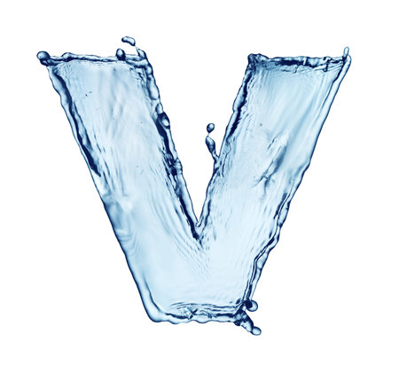 One letter of water alphabetの写真素材