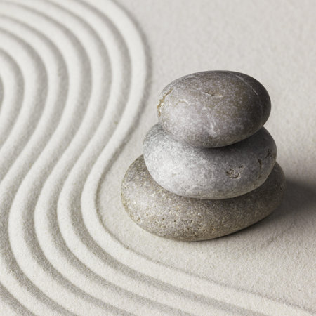 Zen stone in the sand. Background
