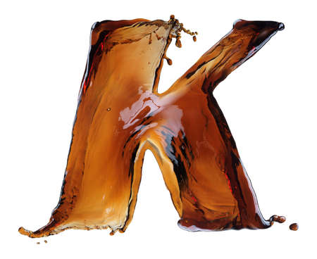 Splash of cola in the form of lettersの写真素材