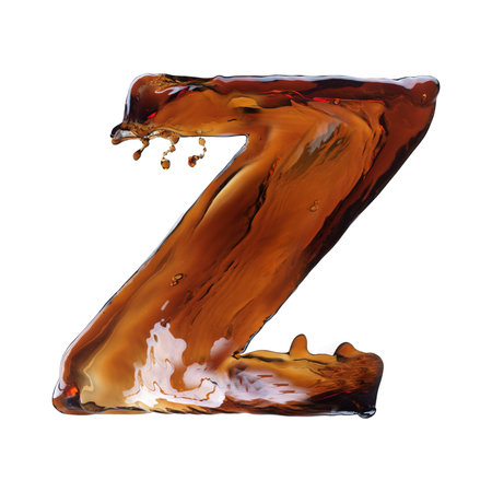 Splash of cola in the form of letters