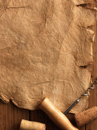  Corkscrew on the vintage paper backgroundの写真素材