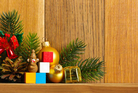 christmas tree with gift and decorationの写真素材