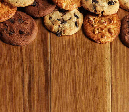 close up view cookies over wooden background
の写真素材