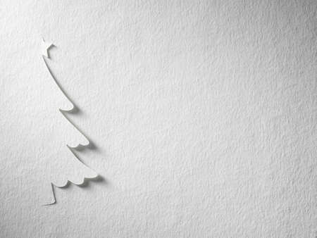 Cristmas tree paper cutting design card.の写真素材