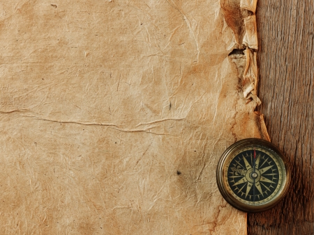 compass on the background of an old paperの写真素材