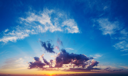 Beautiful cloudscape over the sea, sunset shot