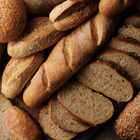 fresh bread on the wooden