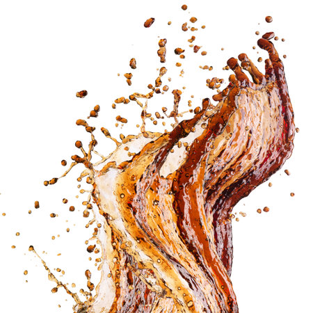 Cola splash isolated on whiteの写真素材