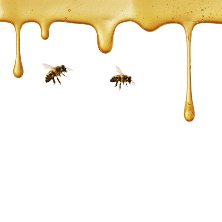 flow of sweet honey on the white background. Isolated.の写真素材