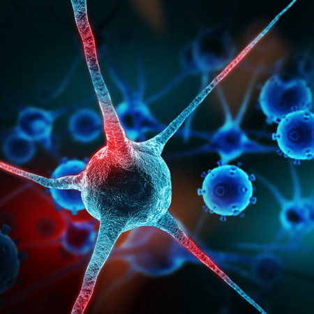 Neurons abstract background. Close up