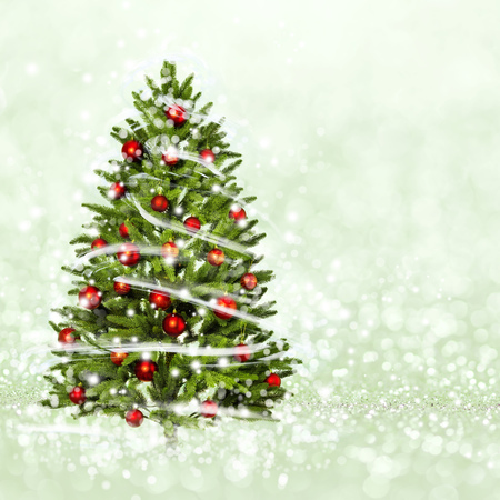 Christmas tree from the xmas lights. Bokeh effectの写真素材