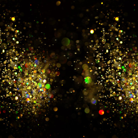 Christmas background. Festive abstract background with bokeh defocused lights and stars