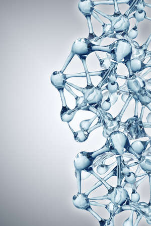 Molecule illustration over blue background, with Life and biology, medicine scientific, molecular research dna. 3Dの写真素材