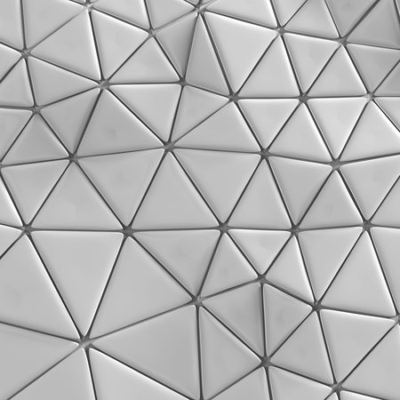 Abstract, geometric triangle silver mosaic background. 3D rendering