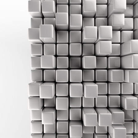 Abstract background of cubes in gray toned.. 3D renderingの写真素材