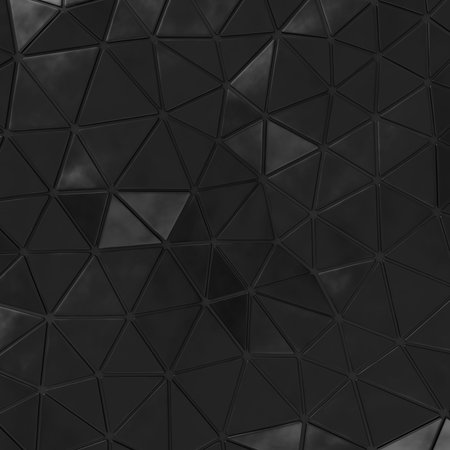 Abstract background of triangle polygons background. Black. 3D rendering