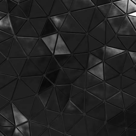 Abstract background of triangle polygons background. Black. 3D renderingの写真素材