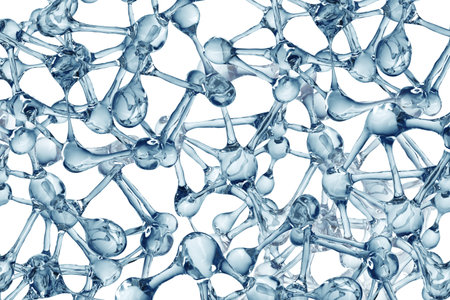 Molecule illustration over blue background, with Life and biology, medicine scientific, molecular...