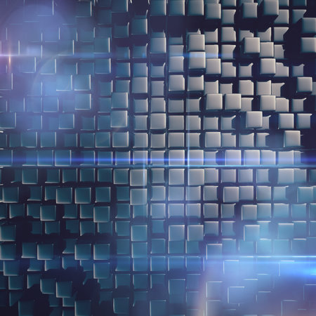 Abstract background of cubes in gray toned.