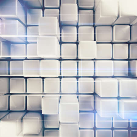 Abstract background of cubes in gray toned. 3D renderingの写真素材